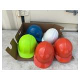5 Safety Hard Hats, Assorted Colors