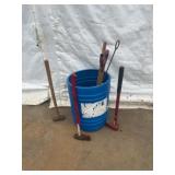 Hammers Mallets and Tools in Blue Barrel