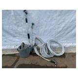 Galvanized Watering Can With Hoses and Sprayers