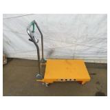 Yellow Hydraulic Platform Lift Cart