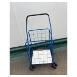GNAUSA Blue Wire Rolling Shopping Cart