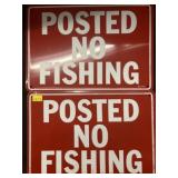(2) Steel No Fishing Signs