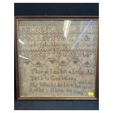 Framed Needlepoint Sampler