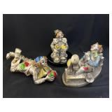 (3) Mida Italian Clown Figurines