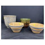 Stoneware Storage Crocks w/ Banded Bowls