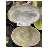 (2) Stoneware Food Molds