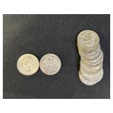 (12) Washington Silver Quarters