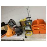 Work Lights w/ Belt Sander & Tool Totes