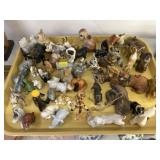 Porcelain & Composition Miniature Animal Figs.