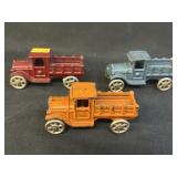 (3) Attributed Hubley Cast Metal Trucks