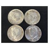 (4) Kennedy 1964 Silver Half Dollars