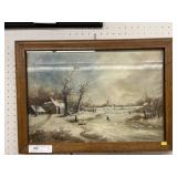 Framed Unsigned Oil on Canvas