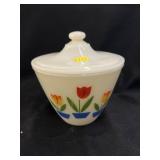 Fire King Tulip Pattern Canister