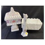 (3) Pcs. Dec. Milk Glass