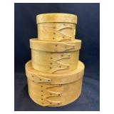 (3) Contemporary Finger-jointed Band Boxes