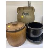 (2) Pcs. Contemporary Pottery w/ Storage Crock