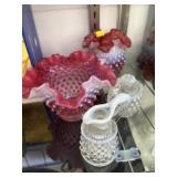 (4) Pcs. Hobnail Art Glass
