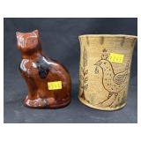 (2) Pcs. Breininger Redware Pottery