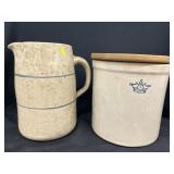 Stoneware Storage Crock w/ Pitcher