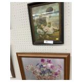 (2) Framed Prints w/ Watercolor