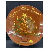 Breininger Redware Christmas Tree Plate