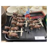 Contemporary Cast Metal Horse Drawn Wagon