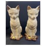(2) Glazed Pottery Cats