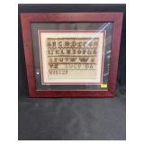 Framed Lucy Davis Needlepoint Sampler