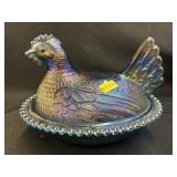 Carnival Glass Hen on Nest