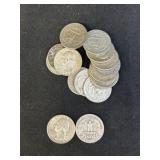 (15) Washington Silver Quarters