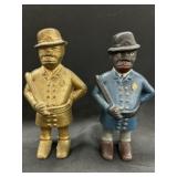 (2) Cast Metal Figural Form Still Banks