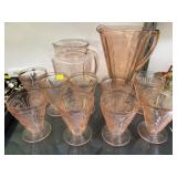 Asst. Pink Depression Pitchers & Tumblers