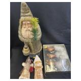 Contemporary Santa Figurine w/ Dolls & Ornaments