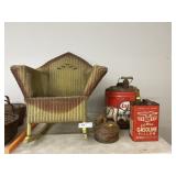 Wicker Rocker w/ Fuel Cans