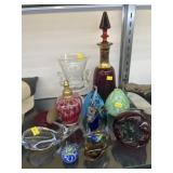 Art Glass w/ Stoppard Btl. w/ Asst. Art Glass