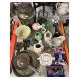 Oil Can, Pottery Pitchers & Urn