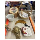 Feather Tree w/ Woven Basket & Home Decor