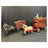 (2) Cast Metal Circus Wagons