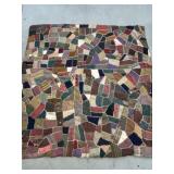 Heavily Worn Crazy Patchwork Quilt