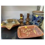 Contemporary Redware Pottery w/ Eldreth Birdhouse