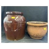 Stoneware Storage Crock w/ Canister