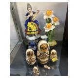 Porcelain Figurines w/ Nesting Dolls