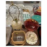 Pfaltzgraff Table Lt. w/ Longaberger Basket &