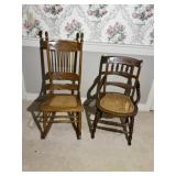 Cane Seat Rocking Chair & Side Chair