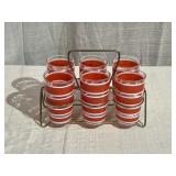 Vintage Iced Tea Tumblers w/ Carrier