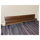 Vintage Slatted Seat Bench w/ Iron Supports