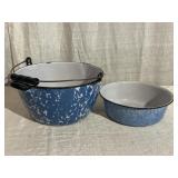 (2) Pcs. Blue Agateware