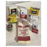 Asst. of Spice Tins w/ Lancaster Nut Bags