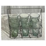 Vintage Juice Tumblers w/ Carrier
