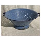 Blue Agateware Strainer